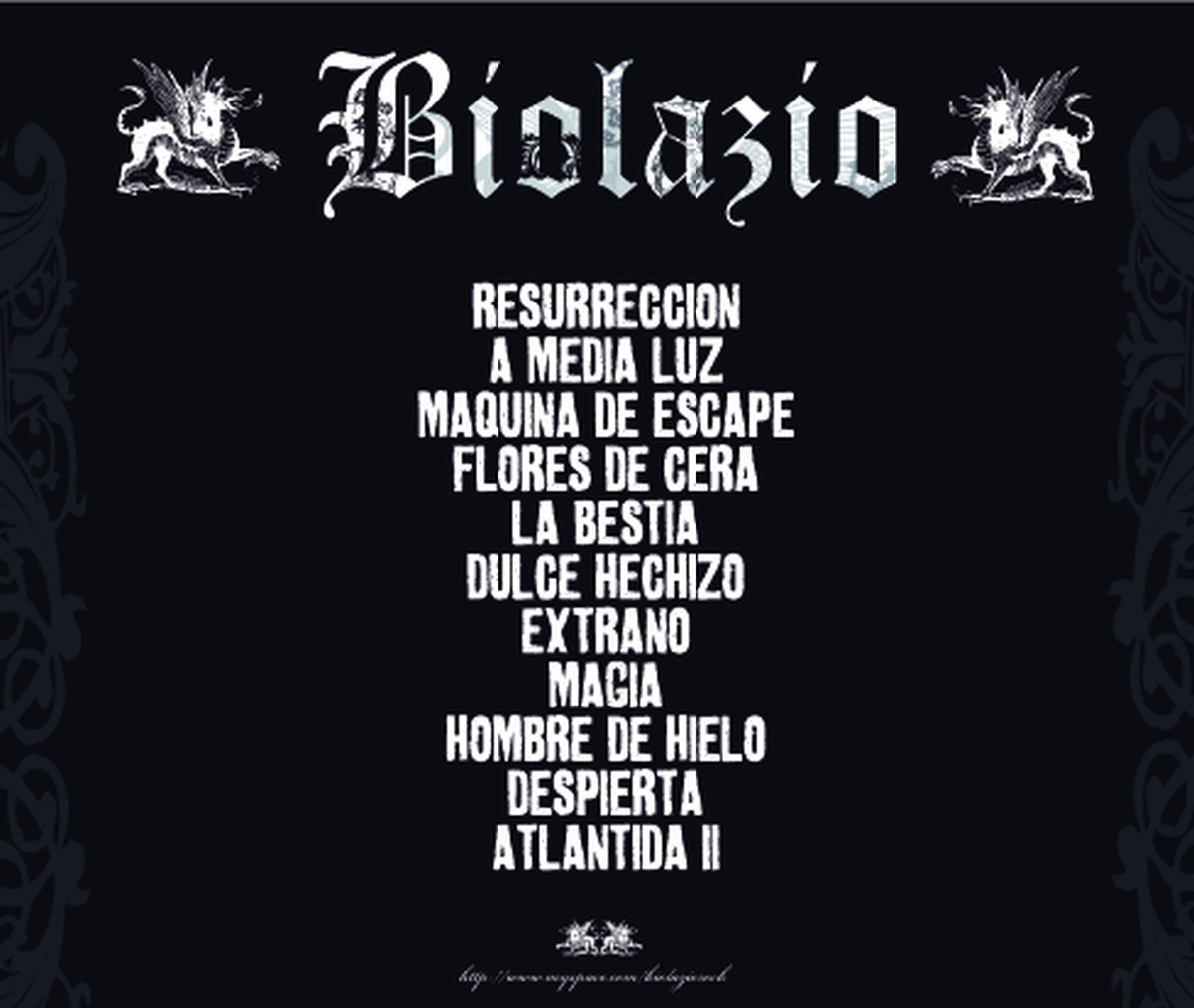Carátula del álbum BLACK - contraportada con la lista de canciones