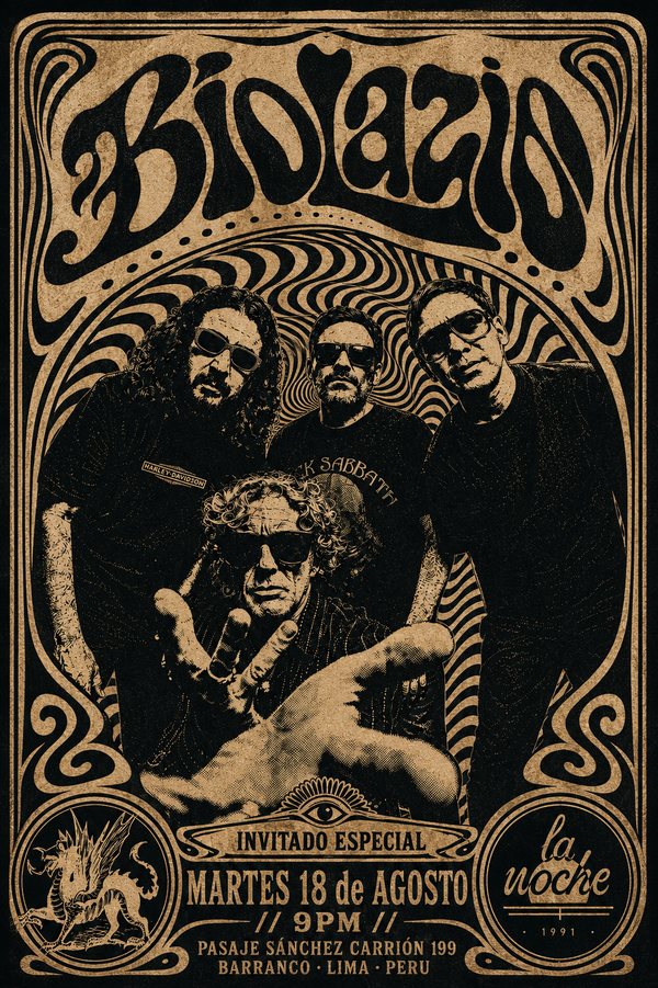 Afiche del concierto de BIOLAZIO en La Noche de Barranco