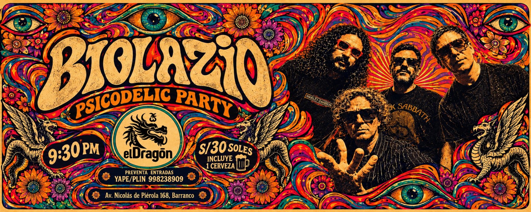 BIOLAZIO Psicodelic Party en El Dragón de Barranco, 30 de octubre de 2026, 9:30 pm
