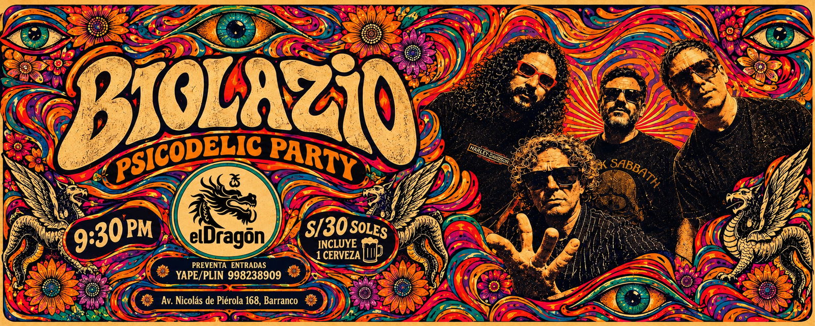 BIOLAZIO Psicodelic Party — El Dragón de Barranco, viernes 30 de octubre de 2026